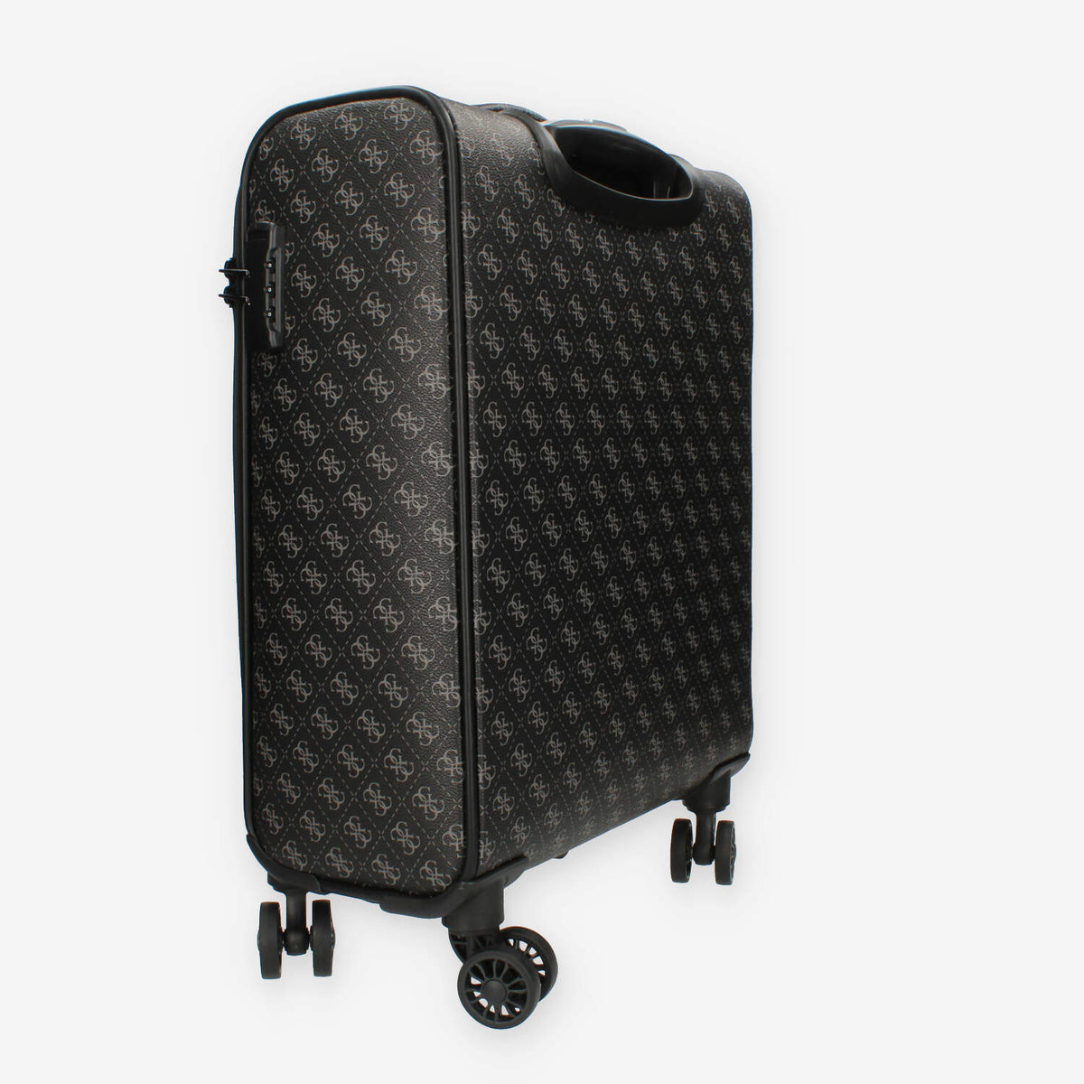 Guess Vezzola Trolley da cabina nero logato a 4 ruote