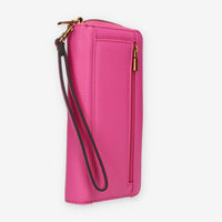 Guess Zed Portafogli fuxia con zip e polsiera