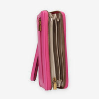 Guess Zed Portafogli fuxia con zip e polsiera