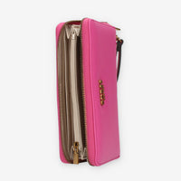 Guess Zed Portafogli fuxia con zip e polsiera