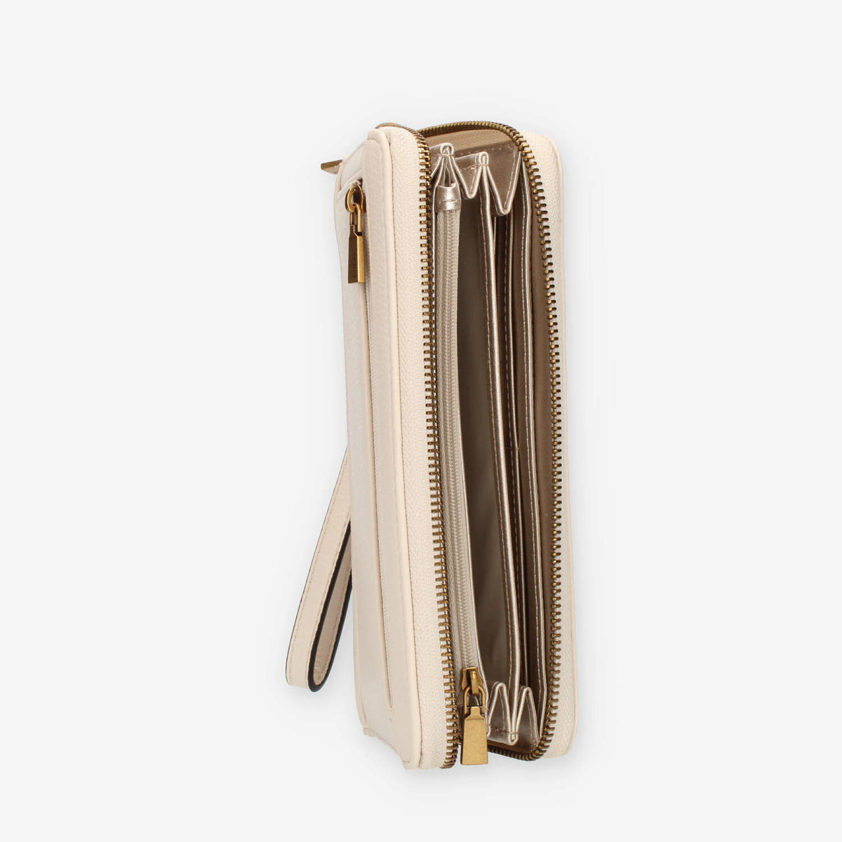 Guess Zed Portafogli beige con zip e polsiera