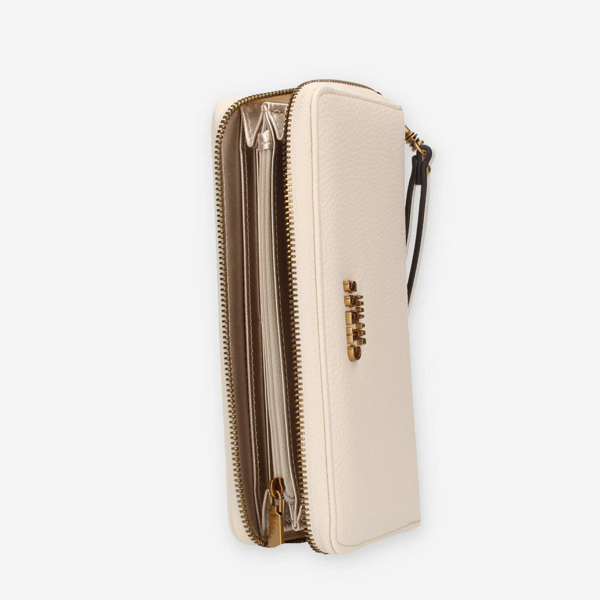 Guess Zed Portafogli beige con zip e polsiera