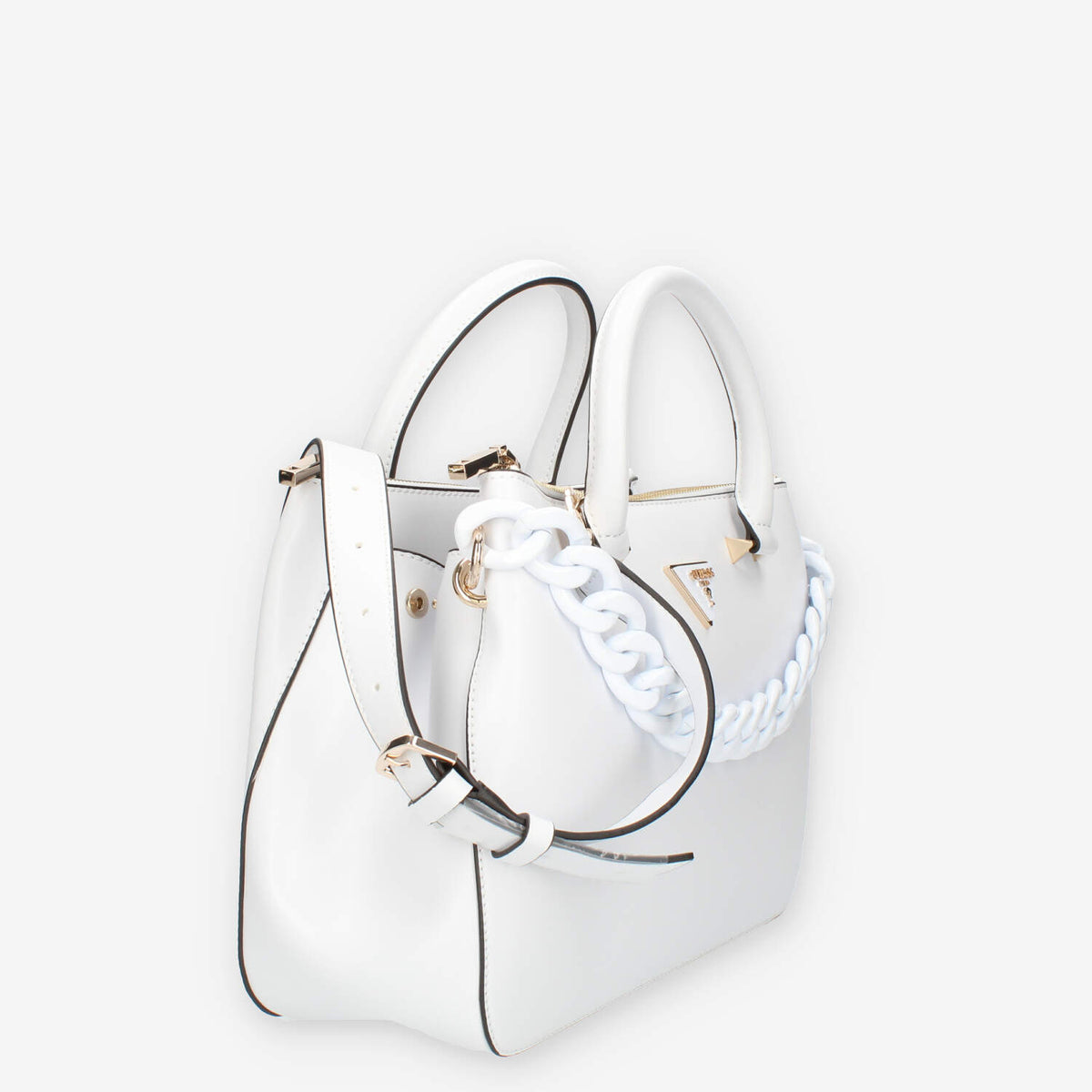 Guess Corina Borsa a mano a 3 scomparti bianca