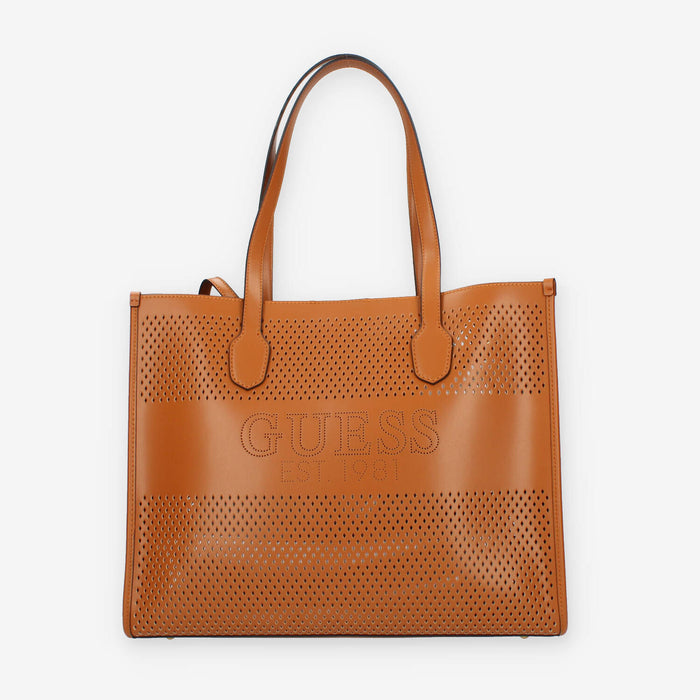 Guess Katey Borsa Shopping cuoio traforata con pochette interna