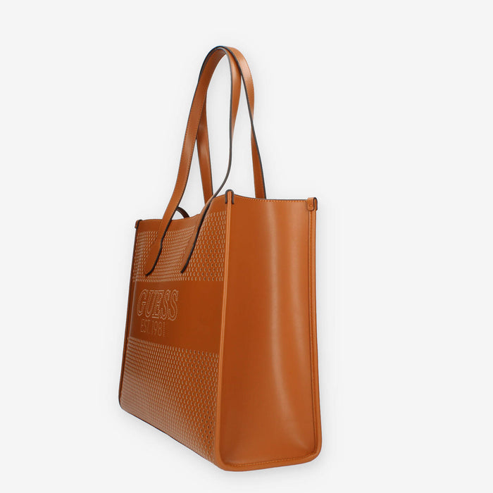 Guess Katey Borsa Shopping cuoio traforata con pochette interna
