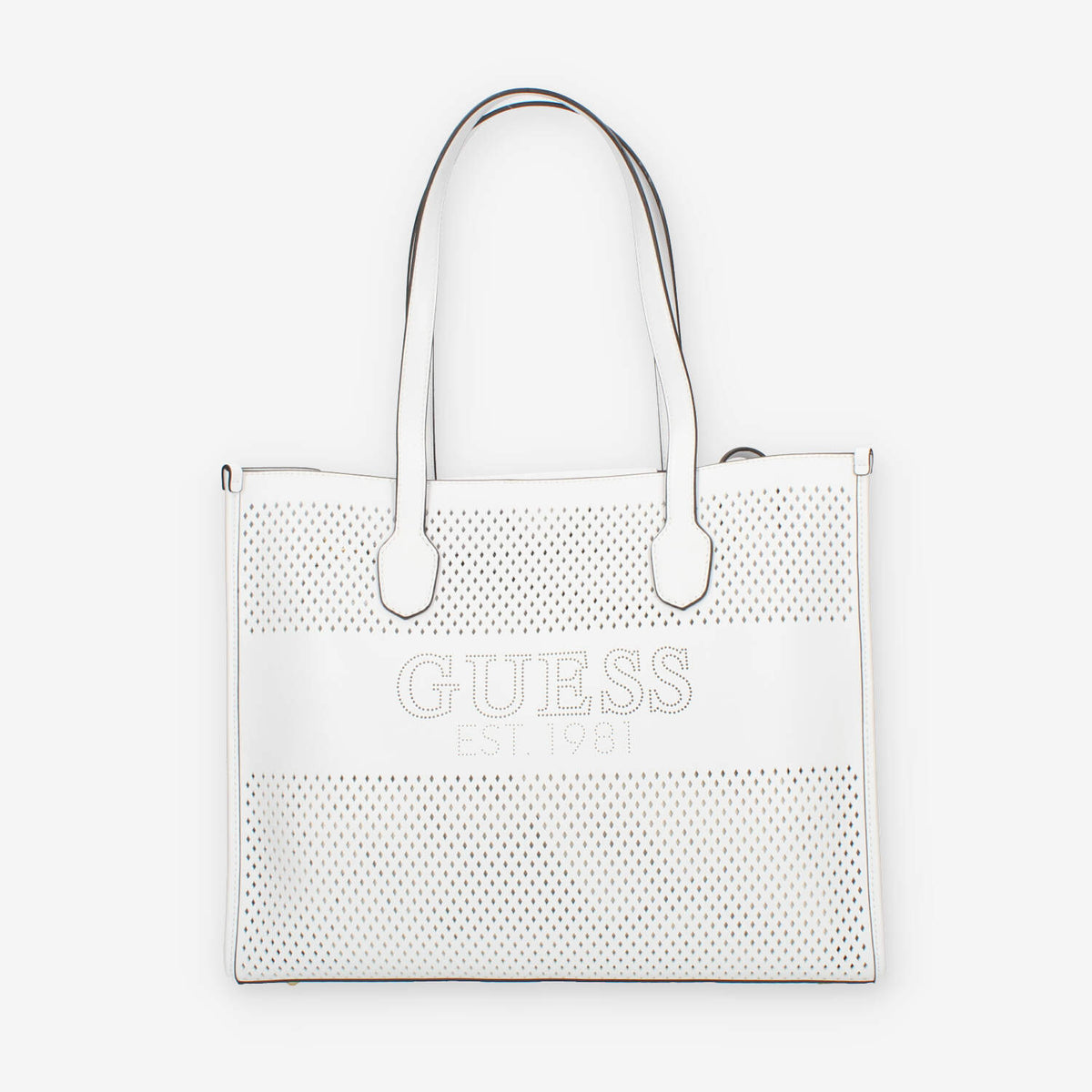 Guess Katey Borsa Shopping bianca traforata con pochette interna