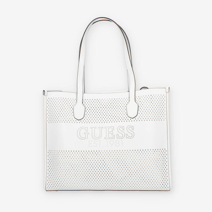 Guess Katey Borsa Shopping bianca traforata con pochette interna