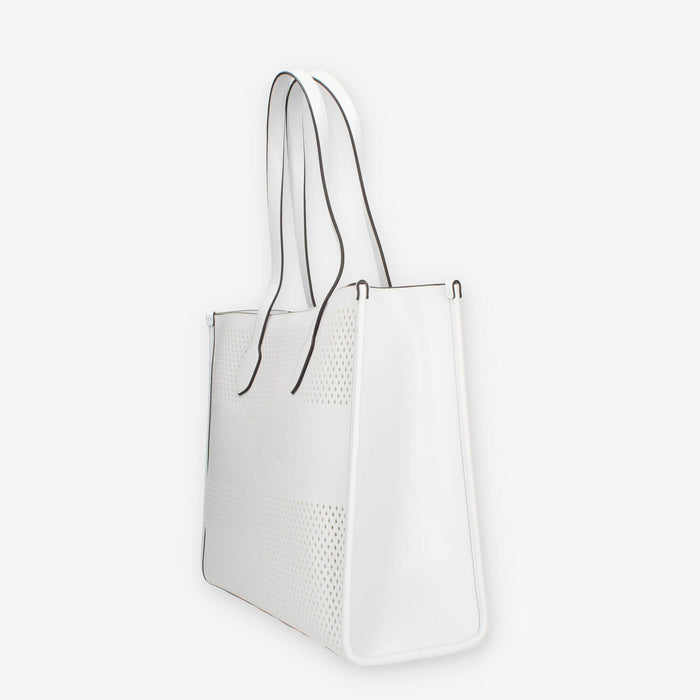 Guess Katey Borsa Shopping bianca traforata con pochette interna