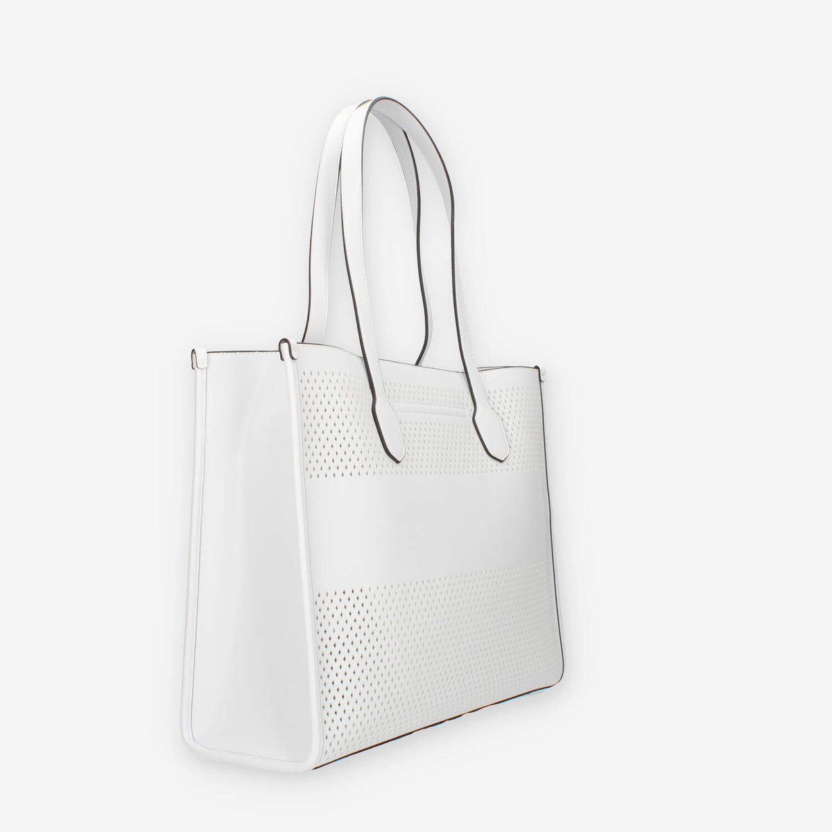 Guess Katey Borsa Shopping bianca traforata con pochette interna