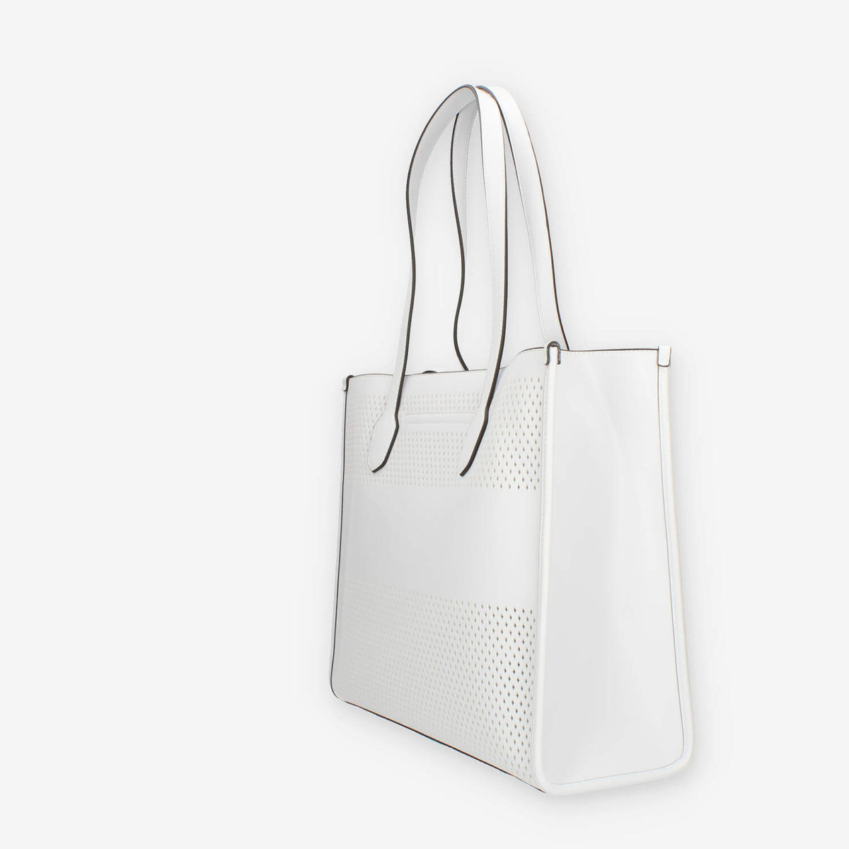 Guess Katey Borsa Shopping bianca traforata con pochette interna