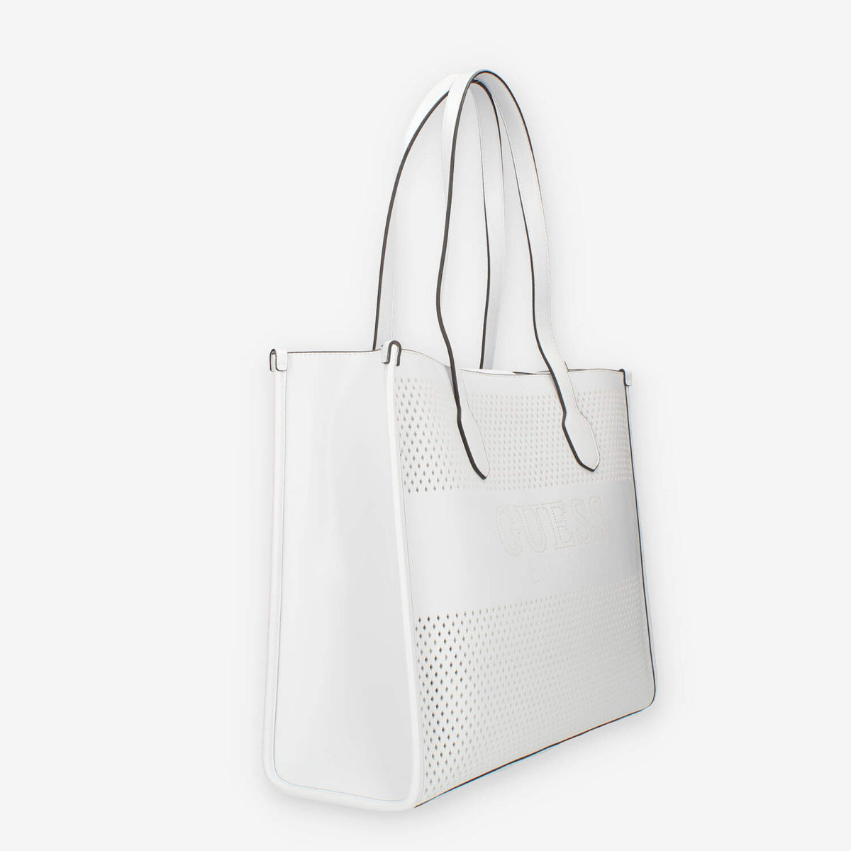 Guess Katey Borsa Shopping bianca traforata con pochette interna