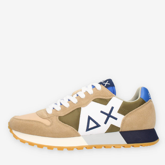 Sun 68 Jaki Tricolors Sneakers beige verdi e blu