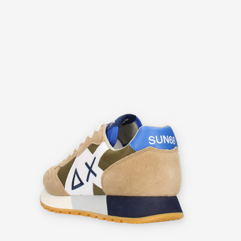 Sun 68 Jaki Tricolors Sneakers beige verdi e blu