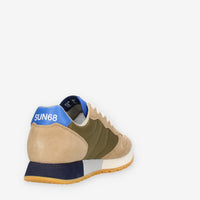 Sun 68 Jaki Tricolors Sneakers beige verdi e blu