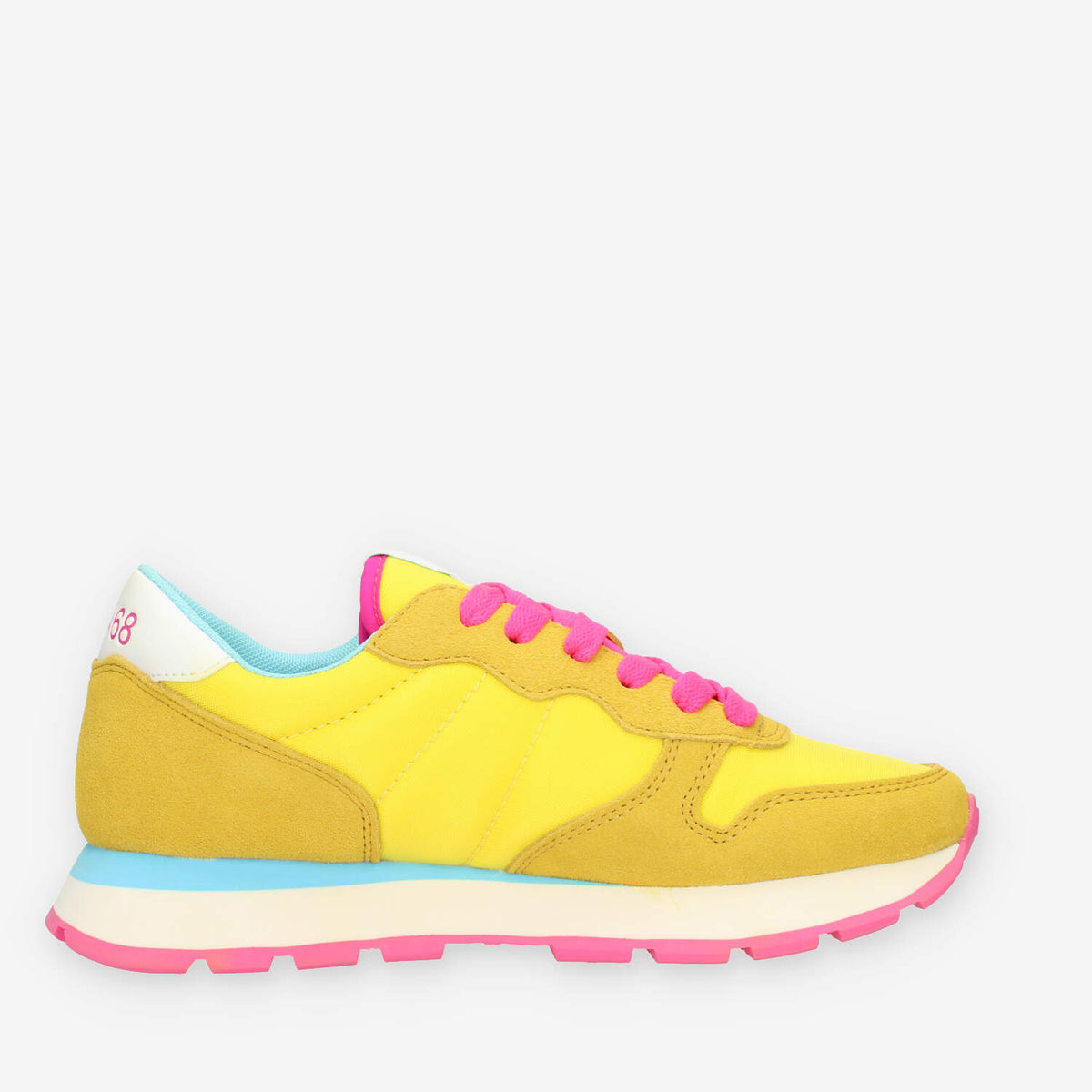 Sun68 Ally Solid Nylon Sneakers gialle azzure e fuxia da donna