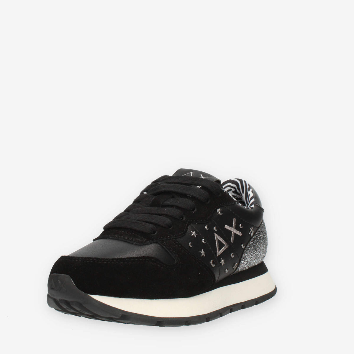Sun68 Ally Studs Sneakers nere con glitter e borchie