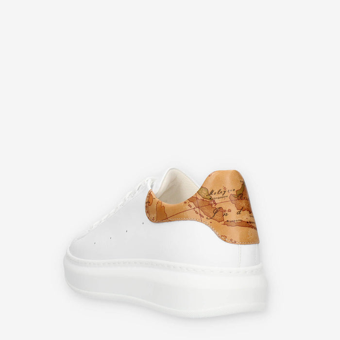 Alviero Martini Prima Classe Sneakers da uomo bianche con dettagli Geo Classic