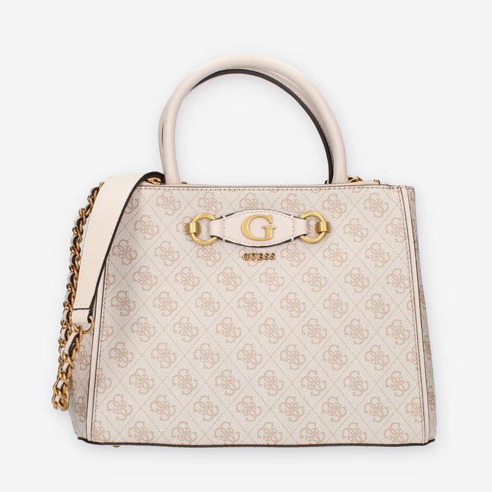 Guess Izzy Borsa a spalla a tre scomparti beige logata