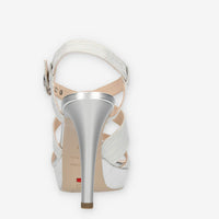 Nero Giardini Sandali glitterati argento da donna con tacco alto